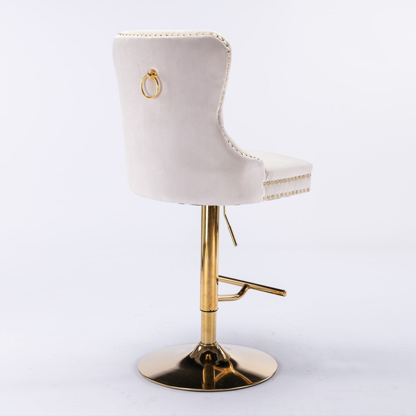 Thick Golden Swivel Velvet Barstools