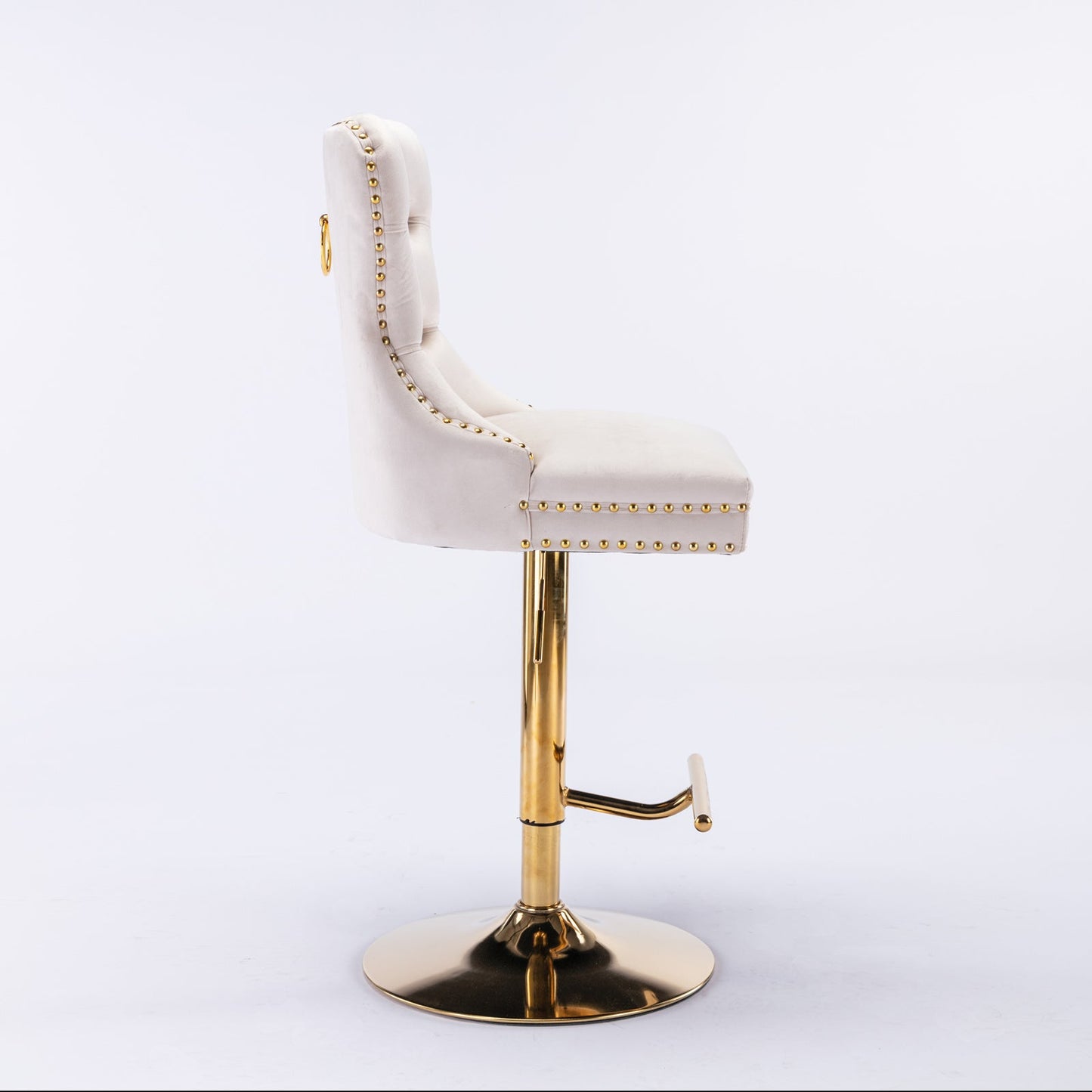 Thick Golden Swivel Velvet Barstools