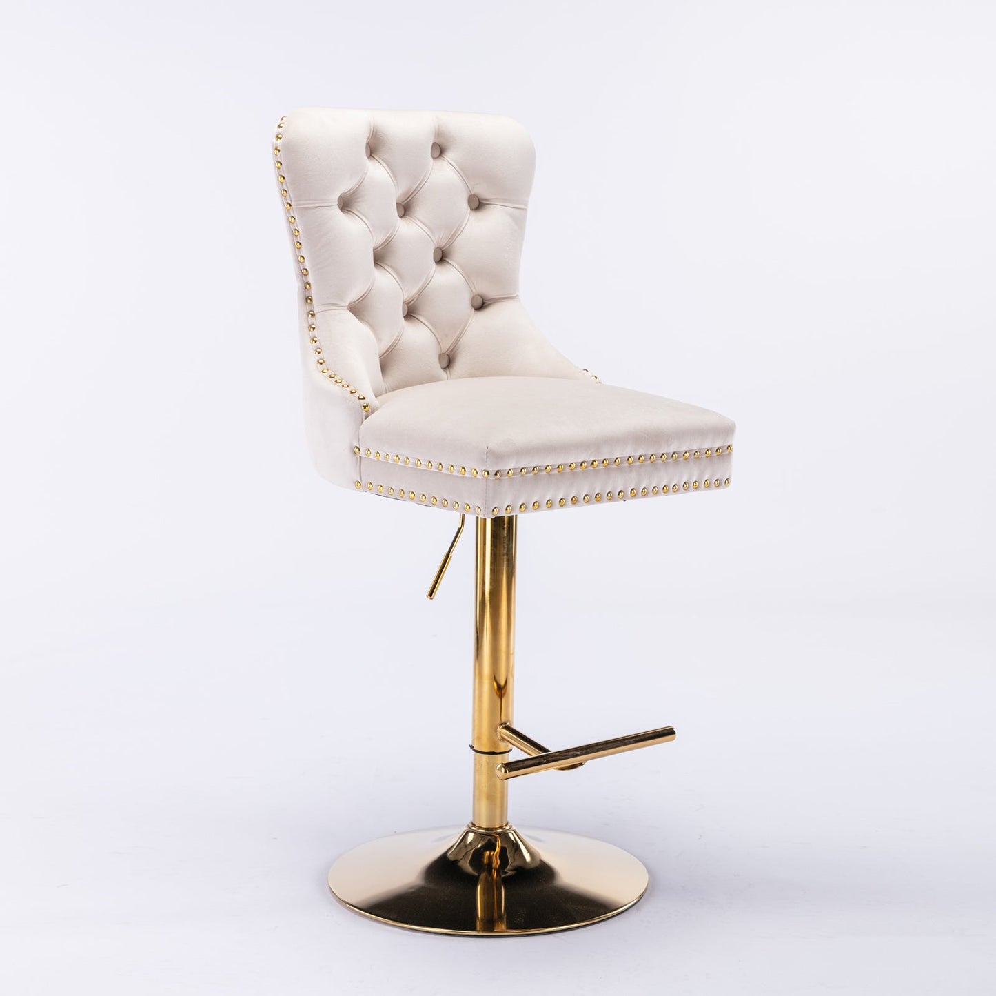 Thick Golden Swivel Velvet Barstools