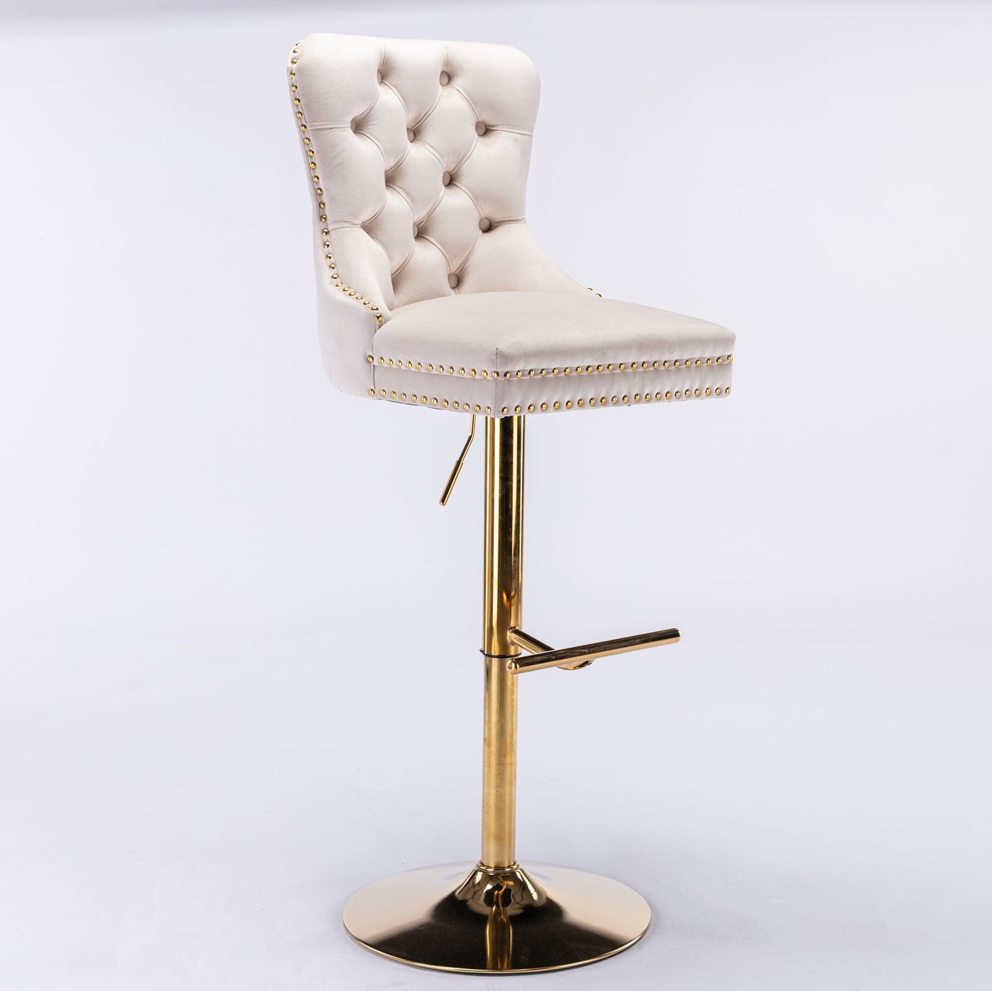 Thick Golden Swivel Velvet Barstools