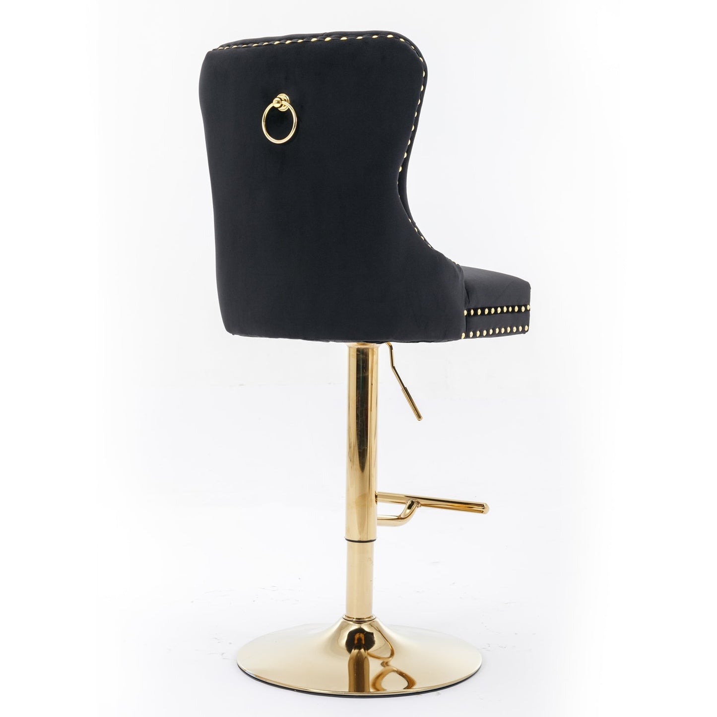 Thick Golden Swivel Velvet Barstools - Set of 2