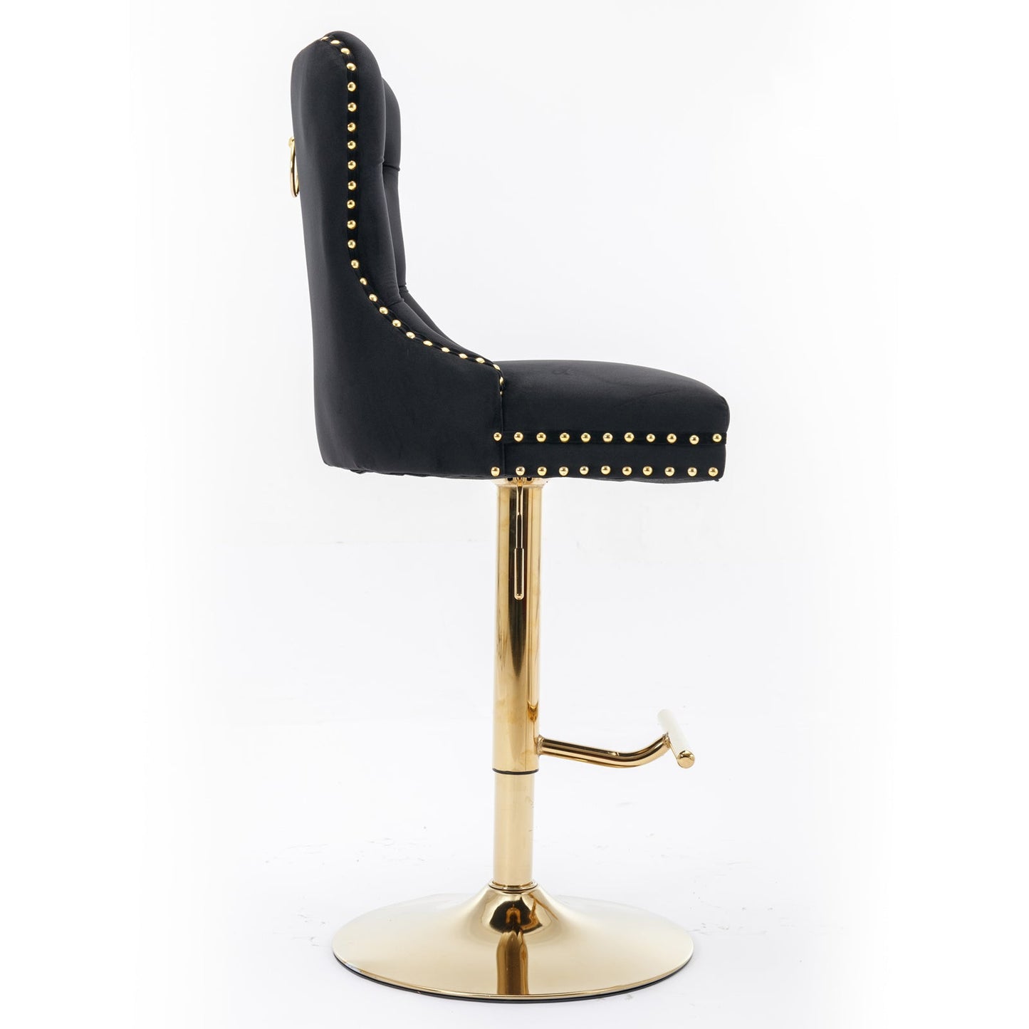 Thick Golden Swivel Velvet Barstools - Set of 2