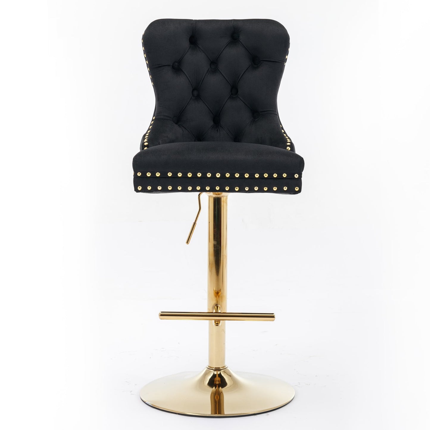 Thick Golden Swivel Velvet Barstools - Set of 2