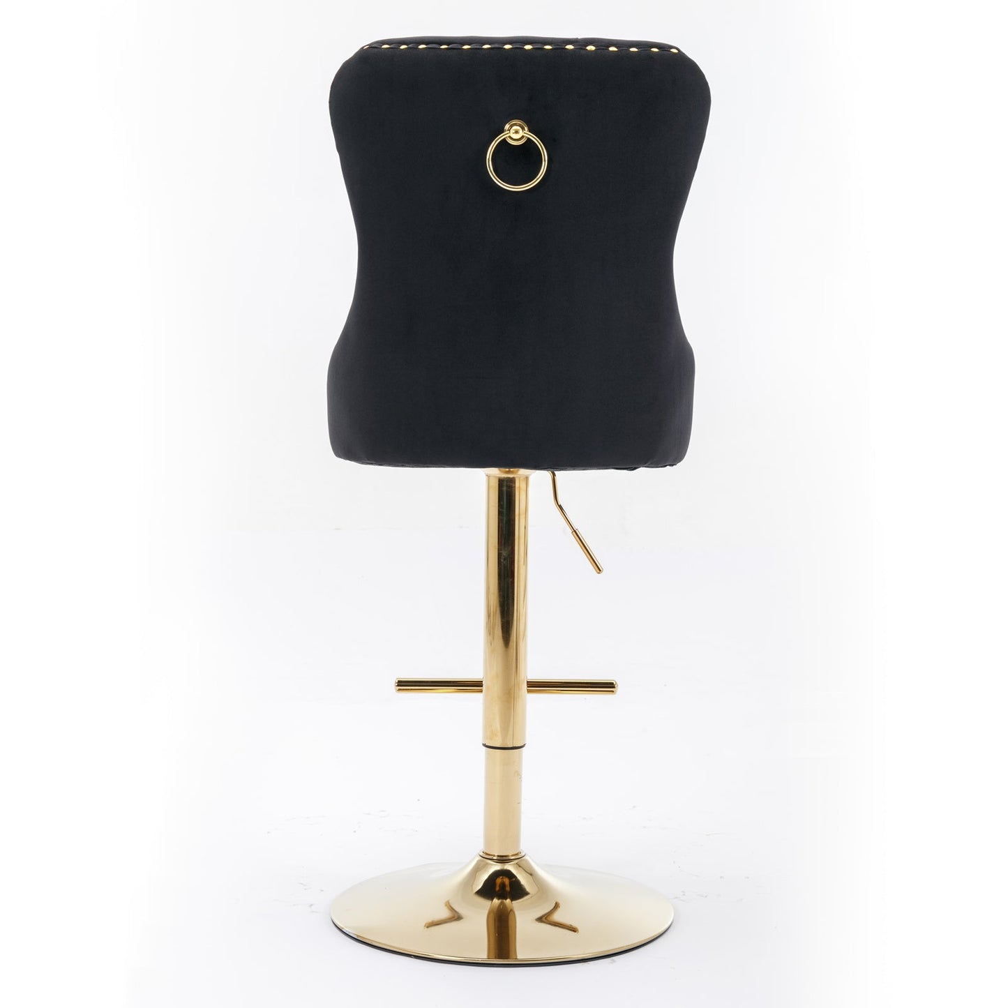 Thick Golden Swivel Velvet Barstools - Set of 2