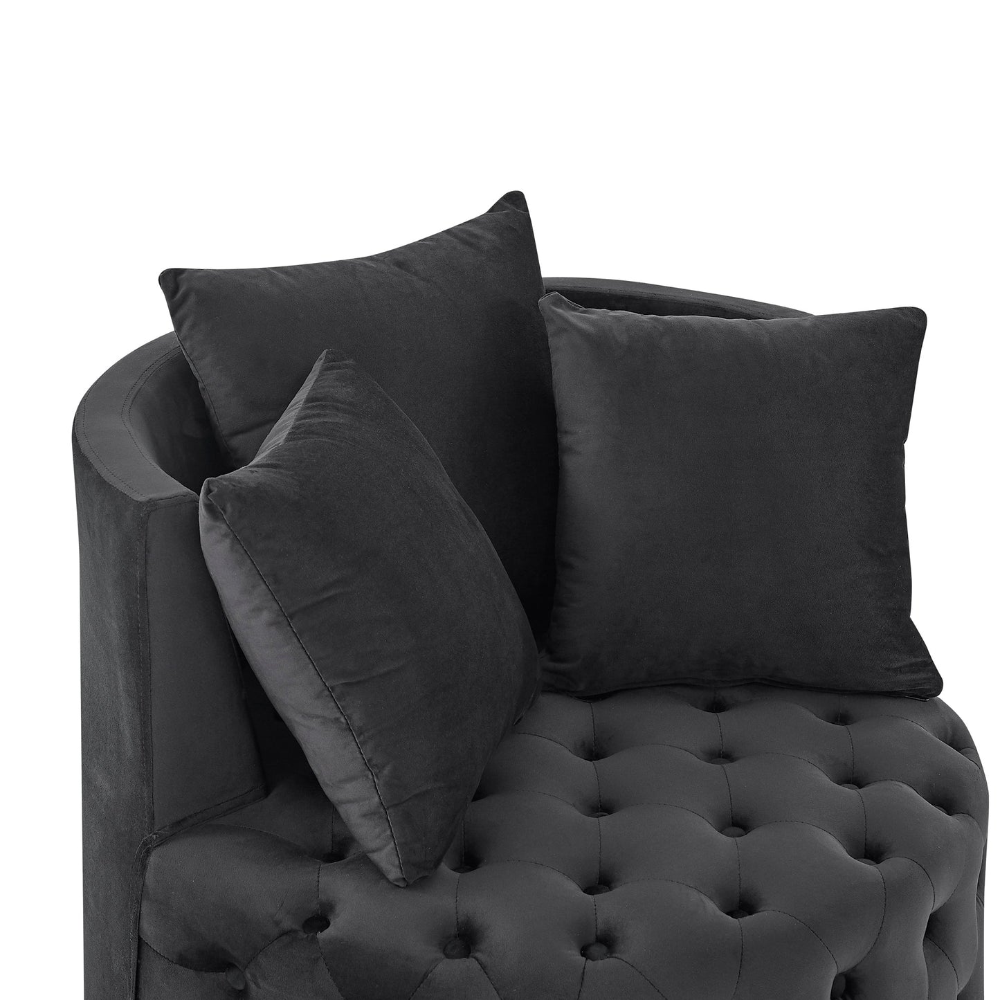Velvet Upholstered Swivel Chair for Living Room