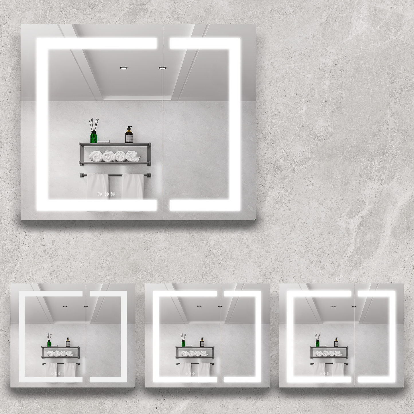 36x30 Inch Medicine Cabinet with LED Vanity Mirror