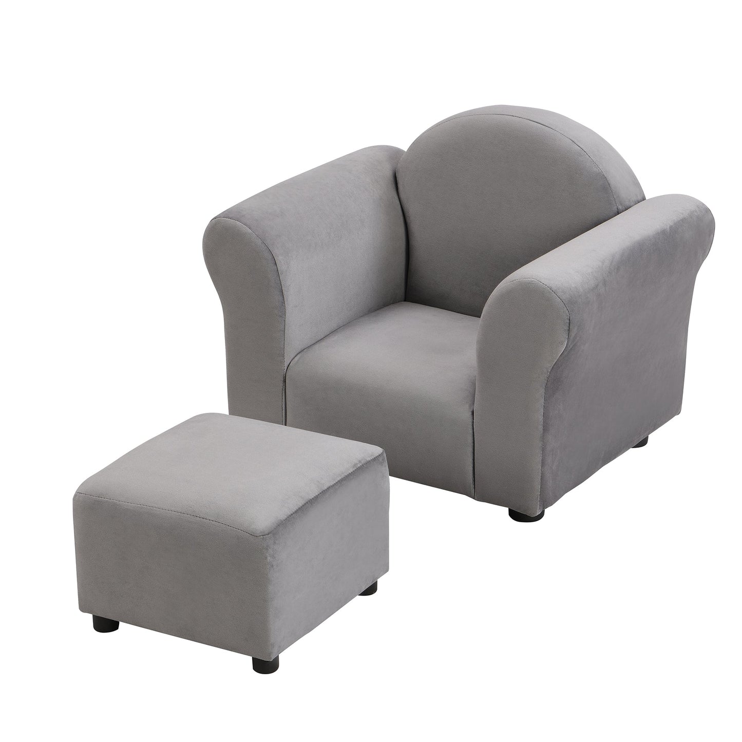 Kids Upholstered Chair with Ottoman