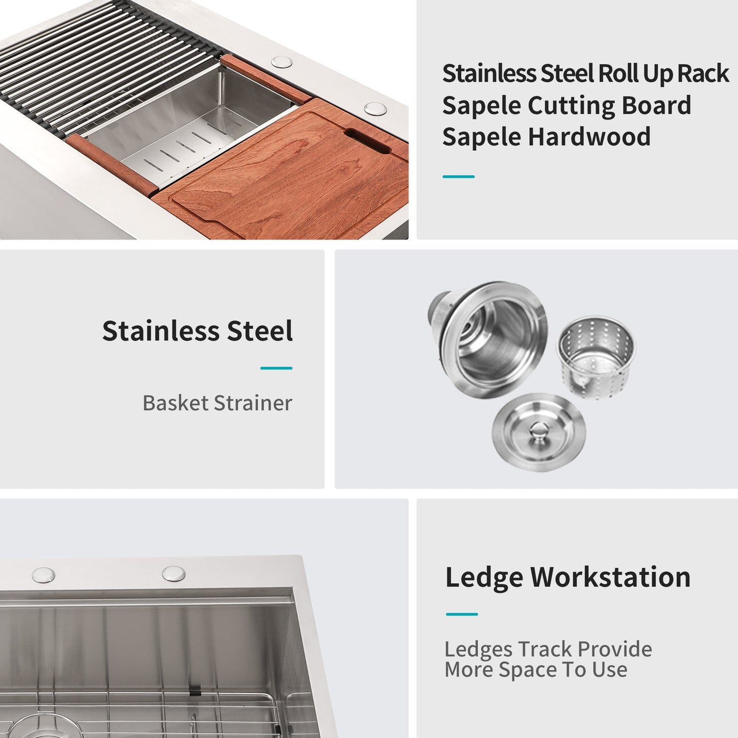 36-Inch Drop-In Farmhouse Sink Workstation
