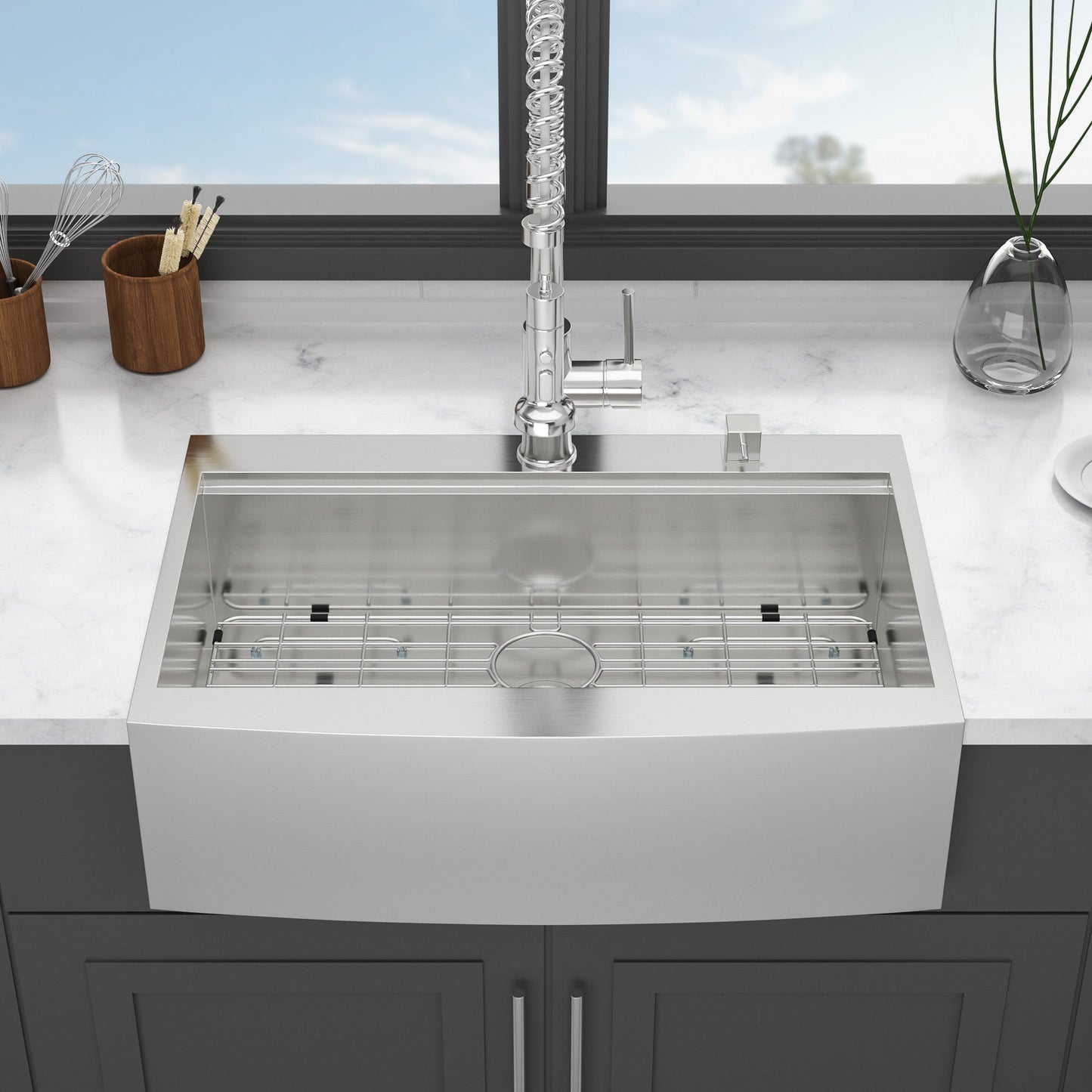 36-Inch Drop-In Farmhouse Sink Workstation