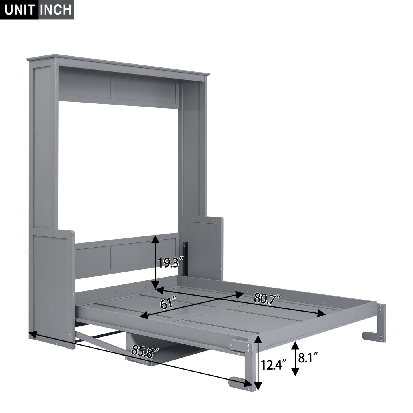 Queen Size Murphy Bed with Shelf