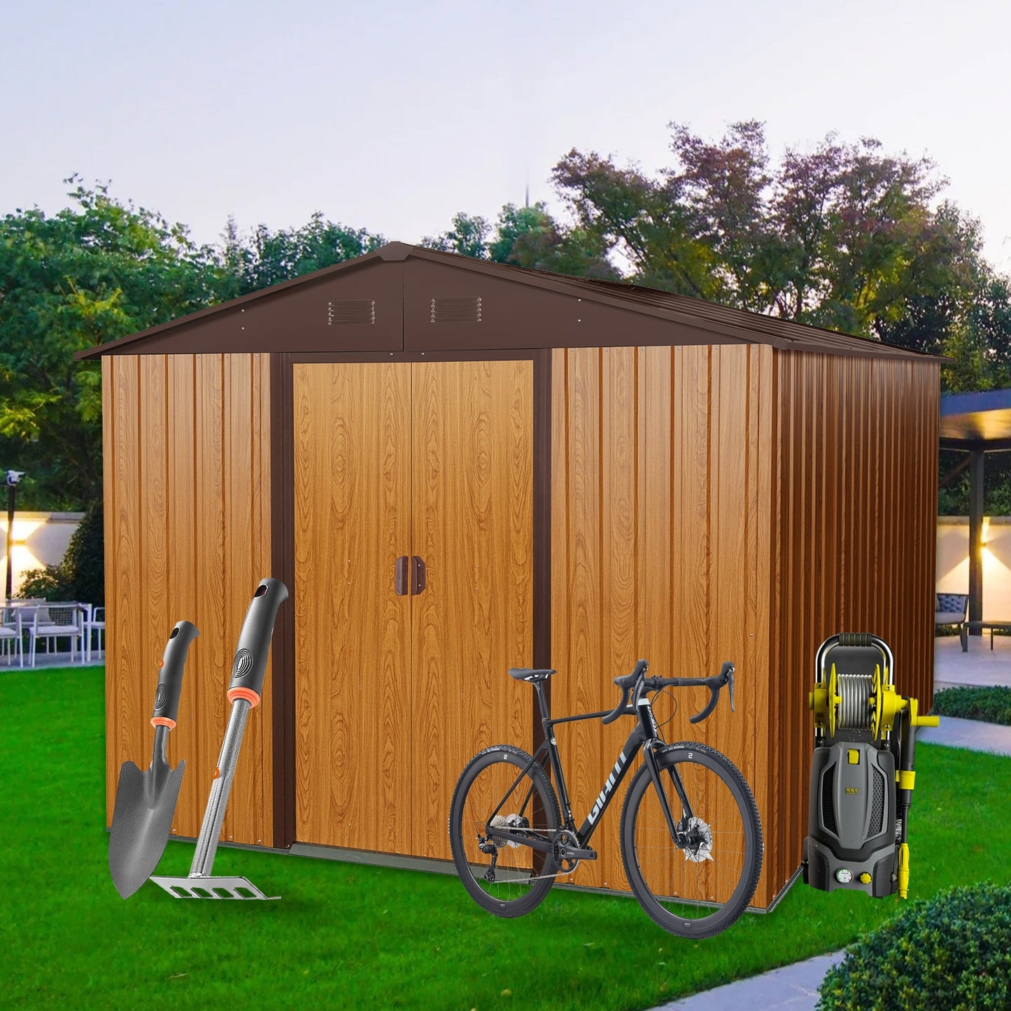 8ft x 10ft Outdoor Metal Storage Shed