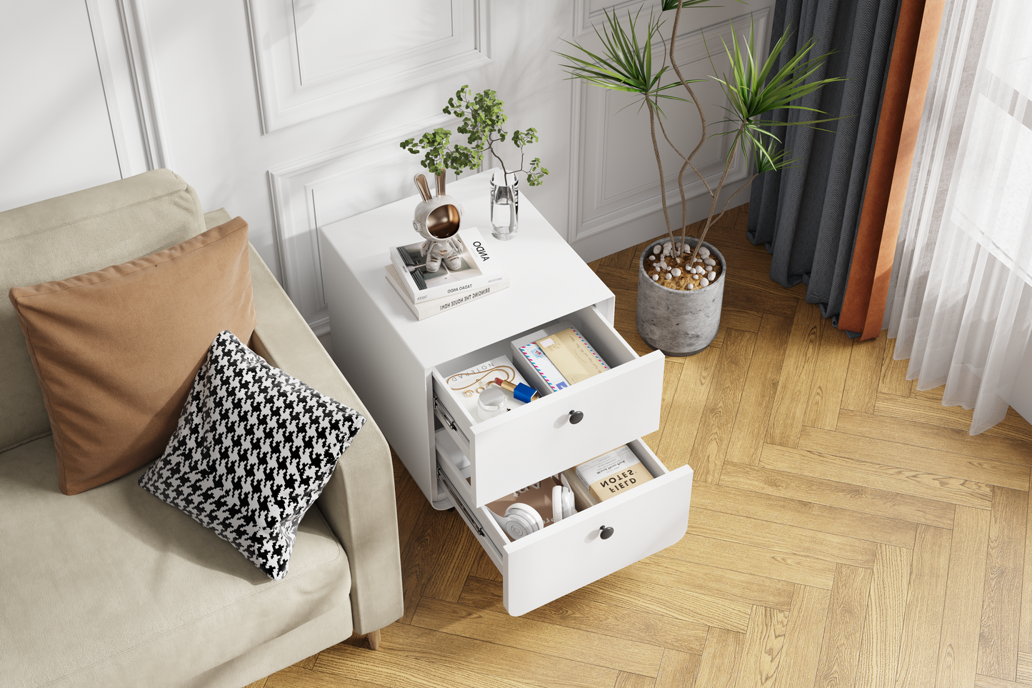 Modern Night Stand Storage Cabinet