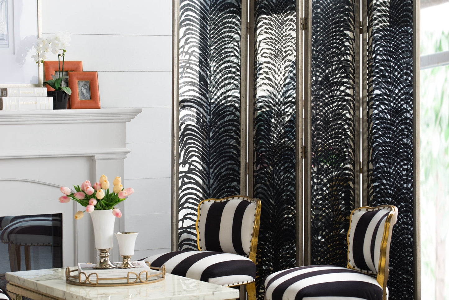 Herero 4-Panel Decorative Screen Room Divider