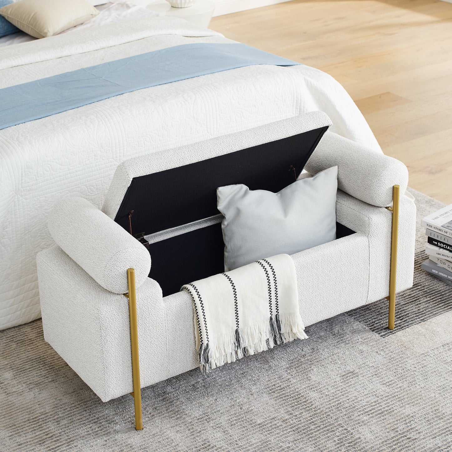 Elegant Upholstered Storage Bench