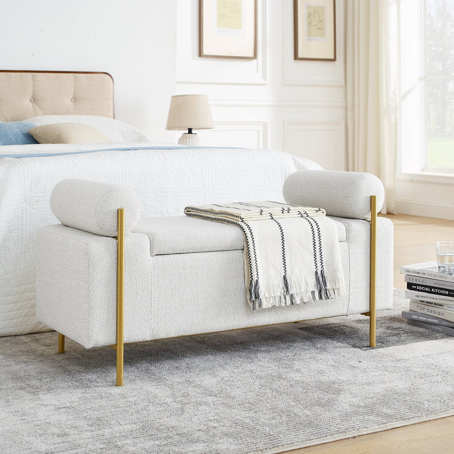Elegant Upholstered Storage Bench