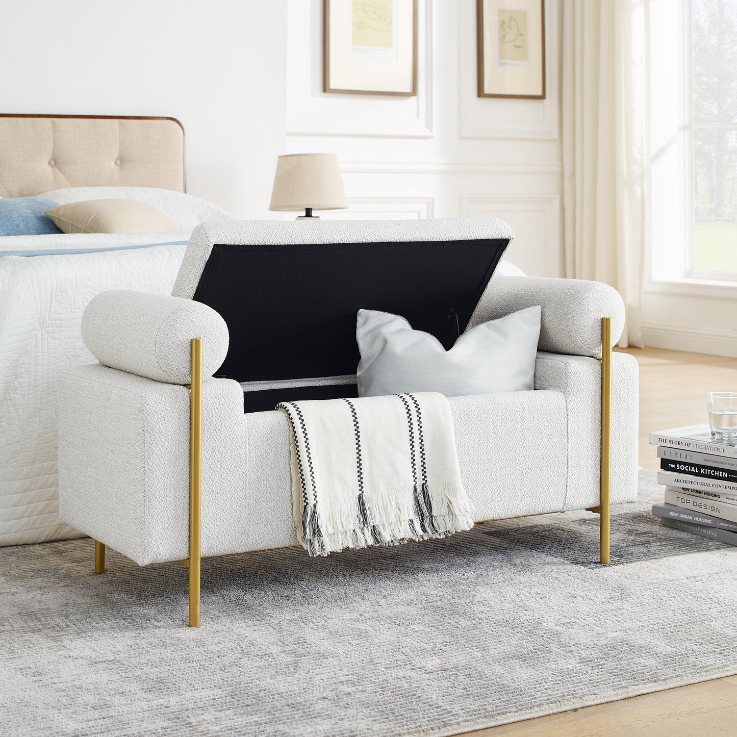 Elegant Upholstered Storage Bench