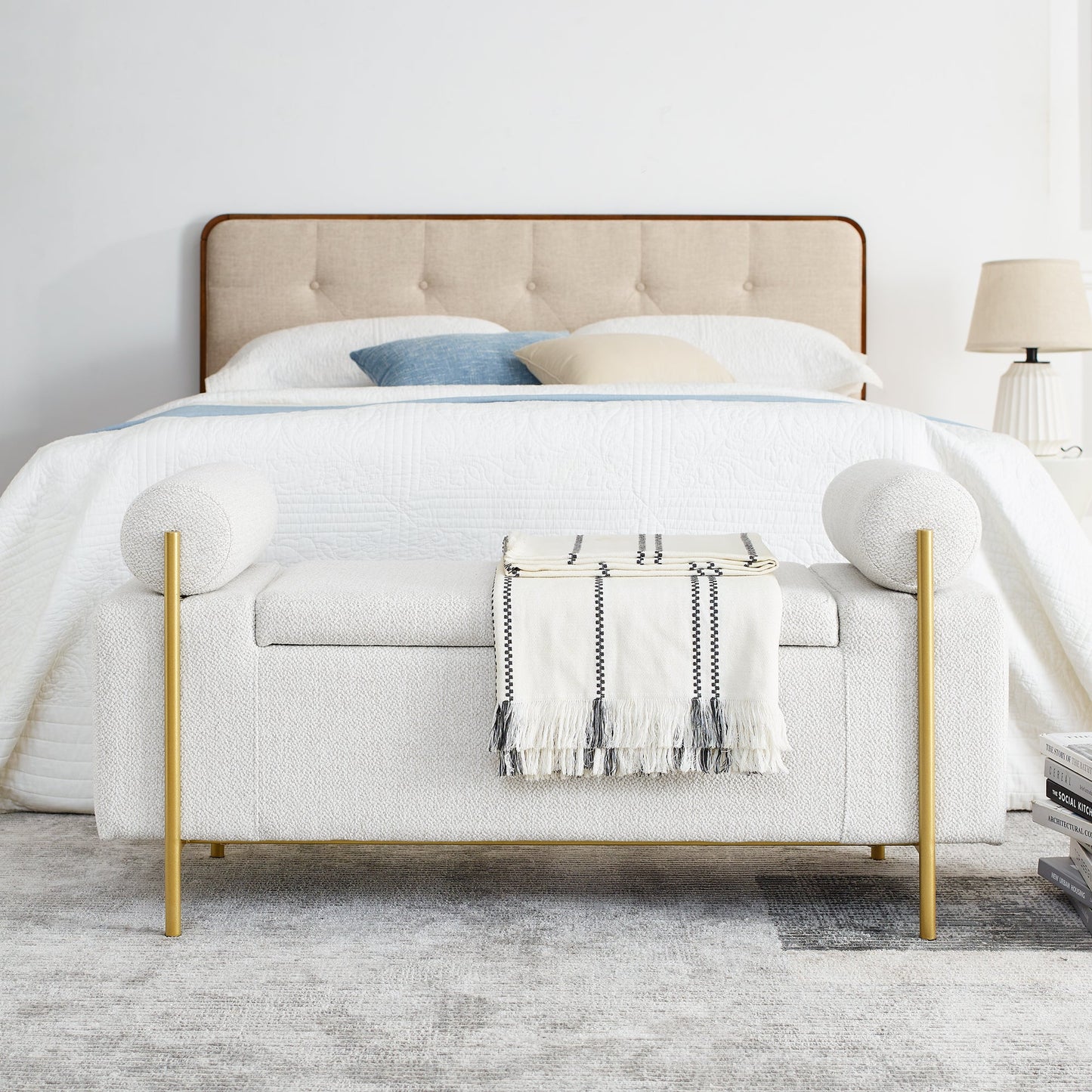 Elegant Upholstered Storage Bench