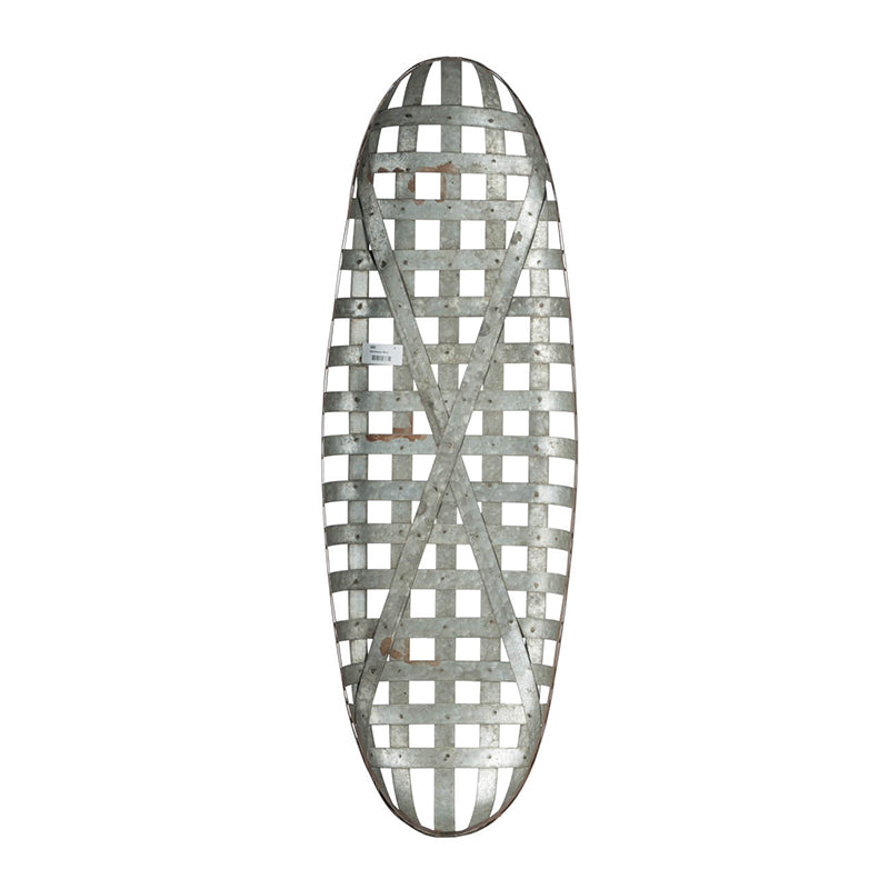 12.5" x 3" x 37.5" Metal Wall Art With Grid Pattern