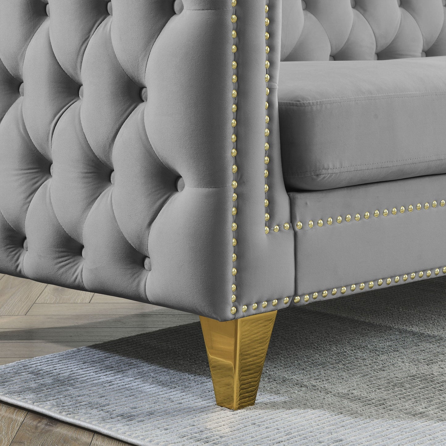 82.2-Inch Velvet Corner Sofa