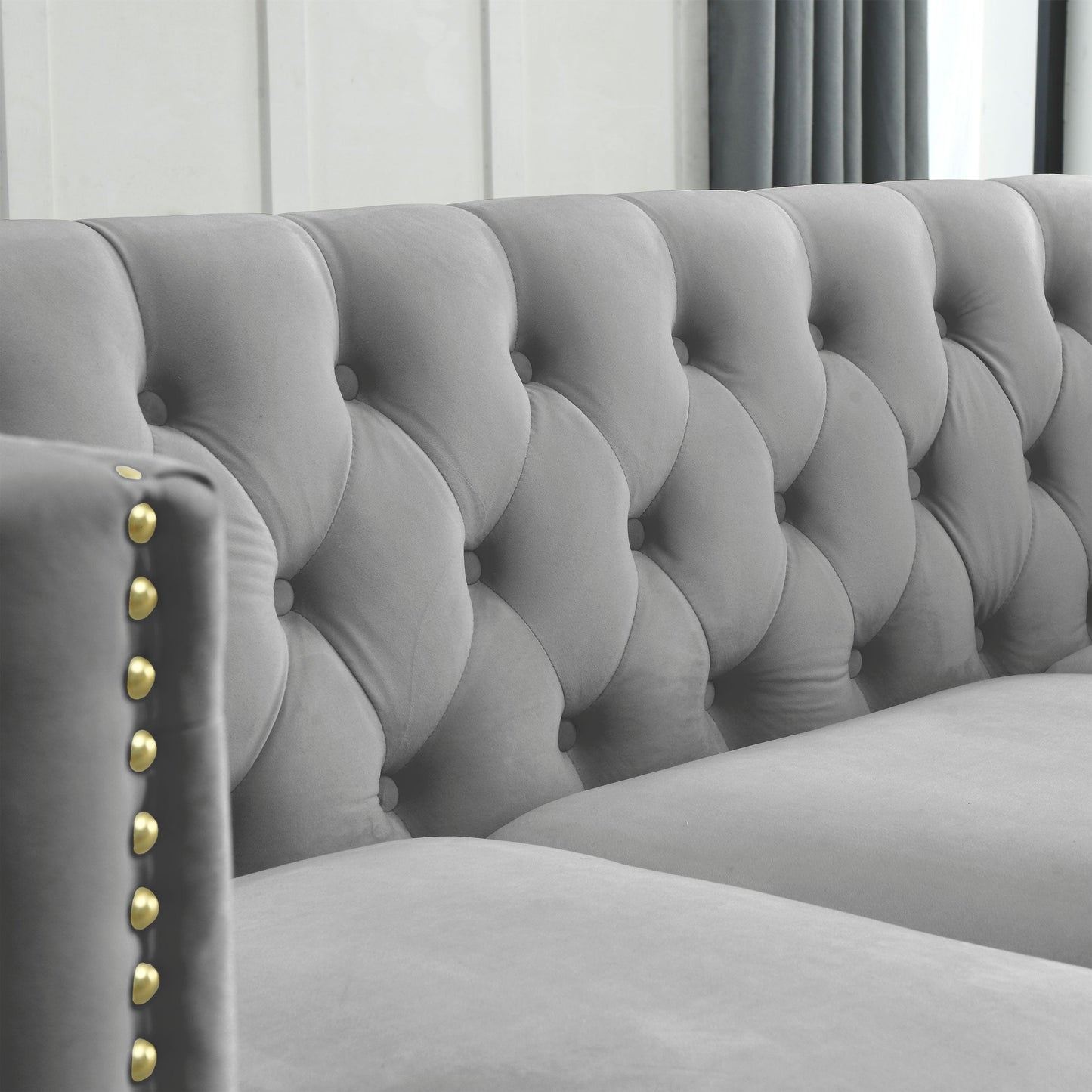 82.2-Inch Velvet Corner Sofa