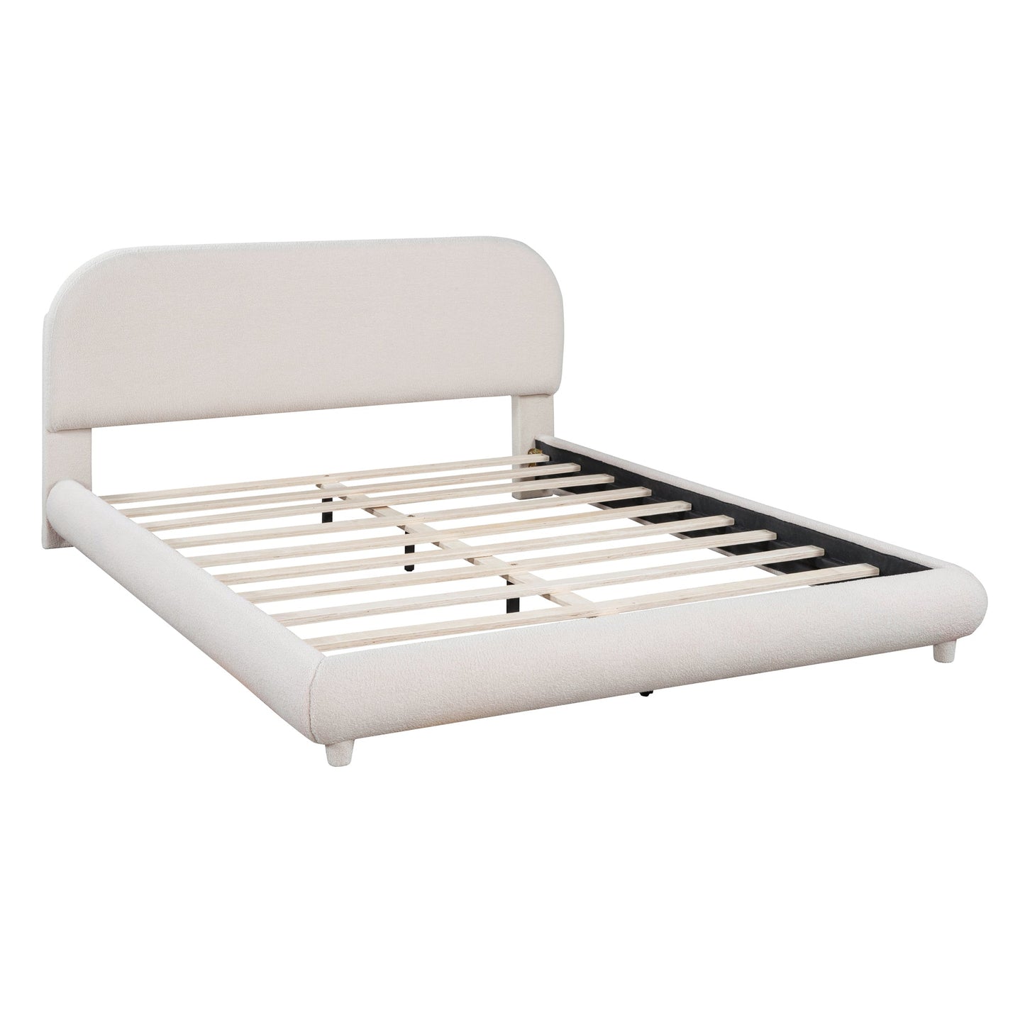 Teddy Fleece Queen Size Upholstered Platform Bed
