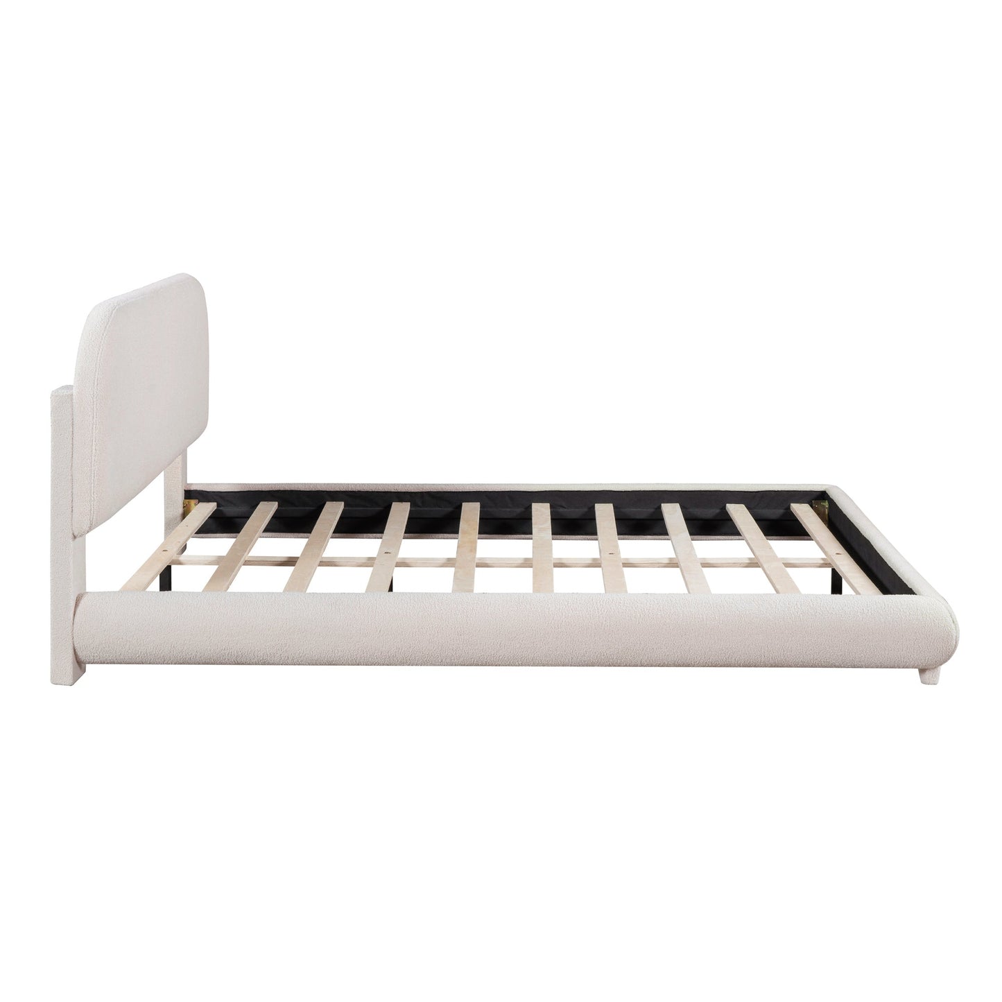 Teddy Fleece Queen Size Upholstered Platform Bed