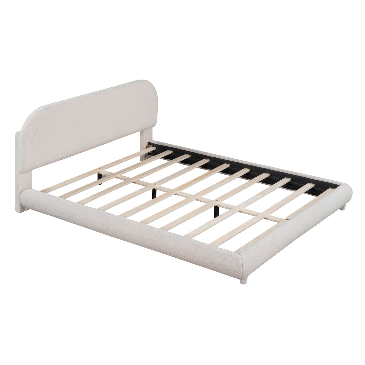 Teddy Fleece Queen Size Upholstered Platform Bed