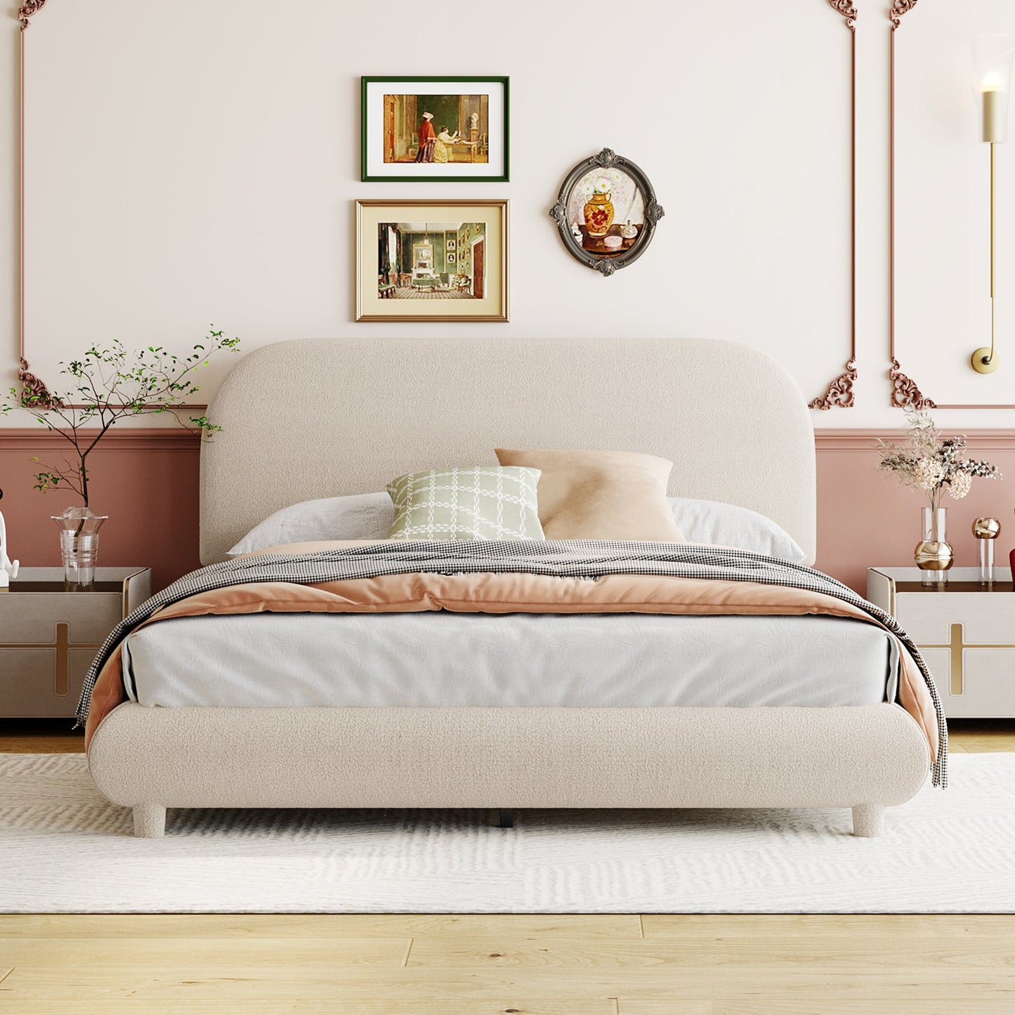 Teddy Fleece Full Size Upholstered Platform Bed