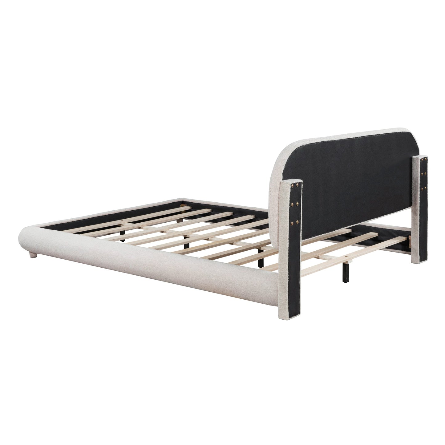 Teddy Fleece Queen Size Upholstered Platform Bed