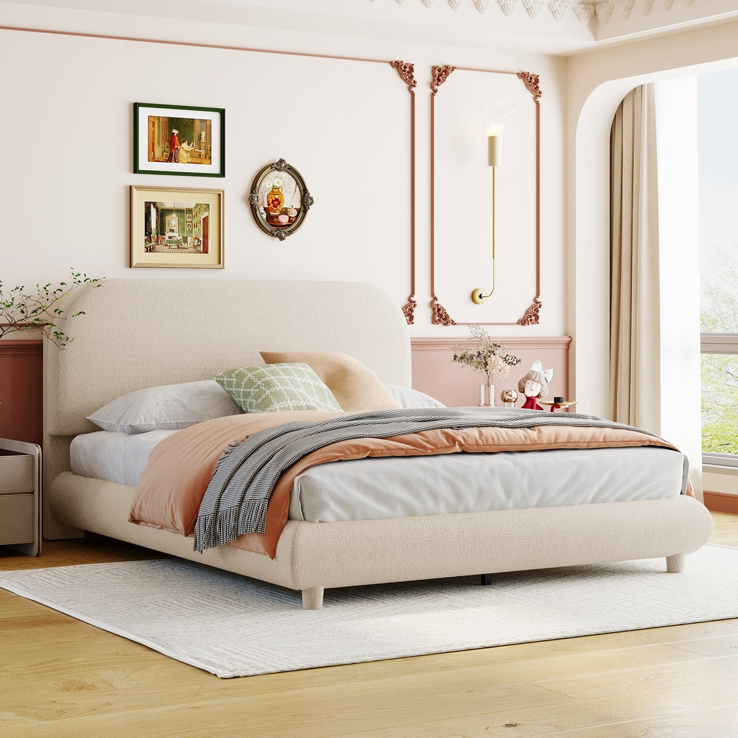 Teddy Fleece Full Size Upholstered Platform Bed