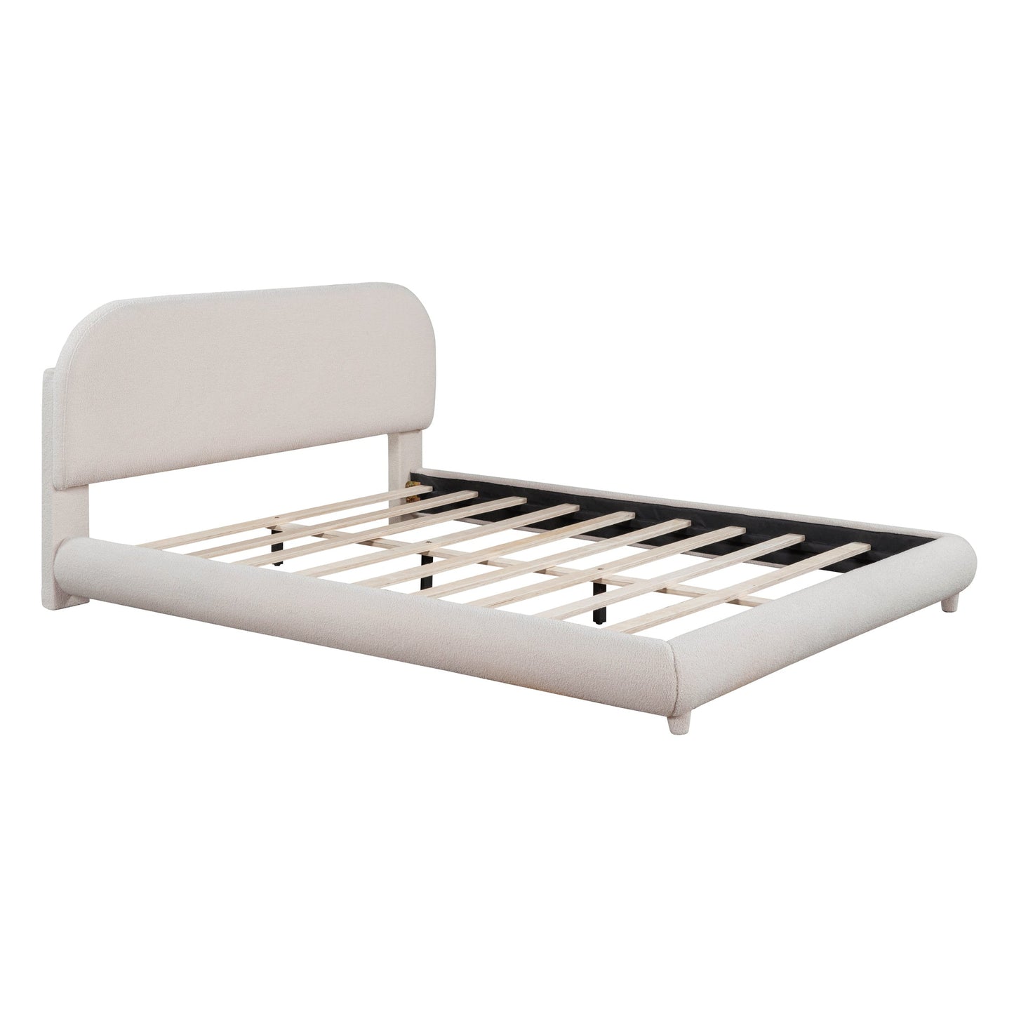 Teddy Fleece Queen Size Upholstered Platform Bed