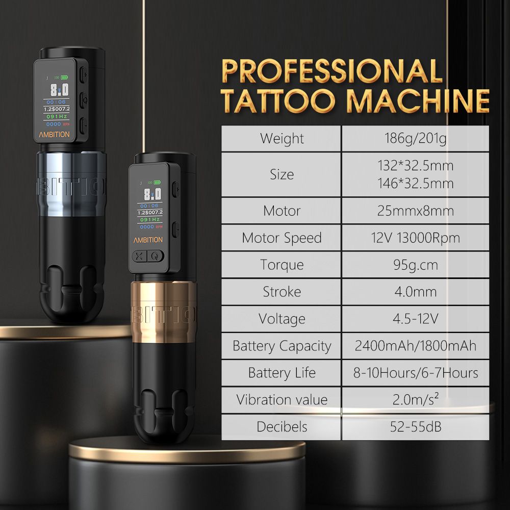 Stylo de machine à tatouer sans fil Ambition Soldier Max