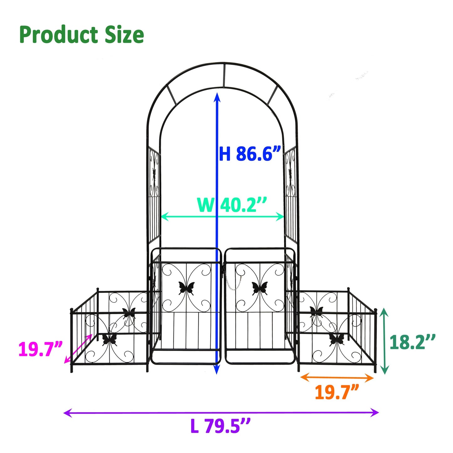 Metal Garden Arch with Gate