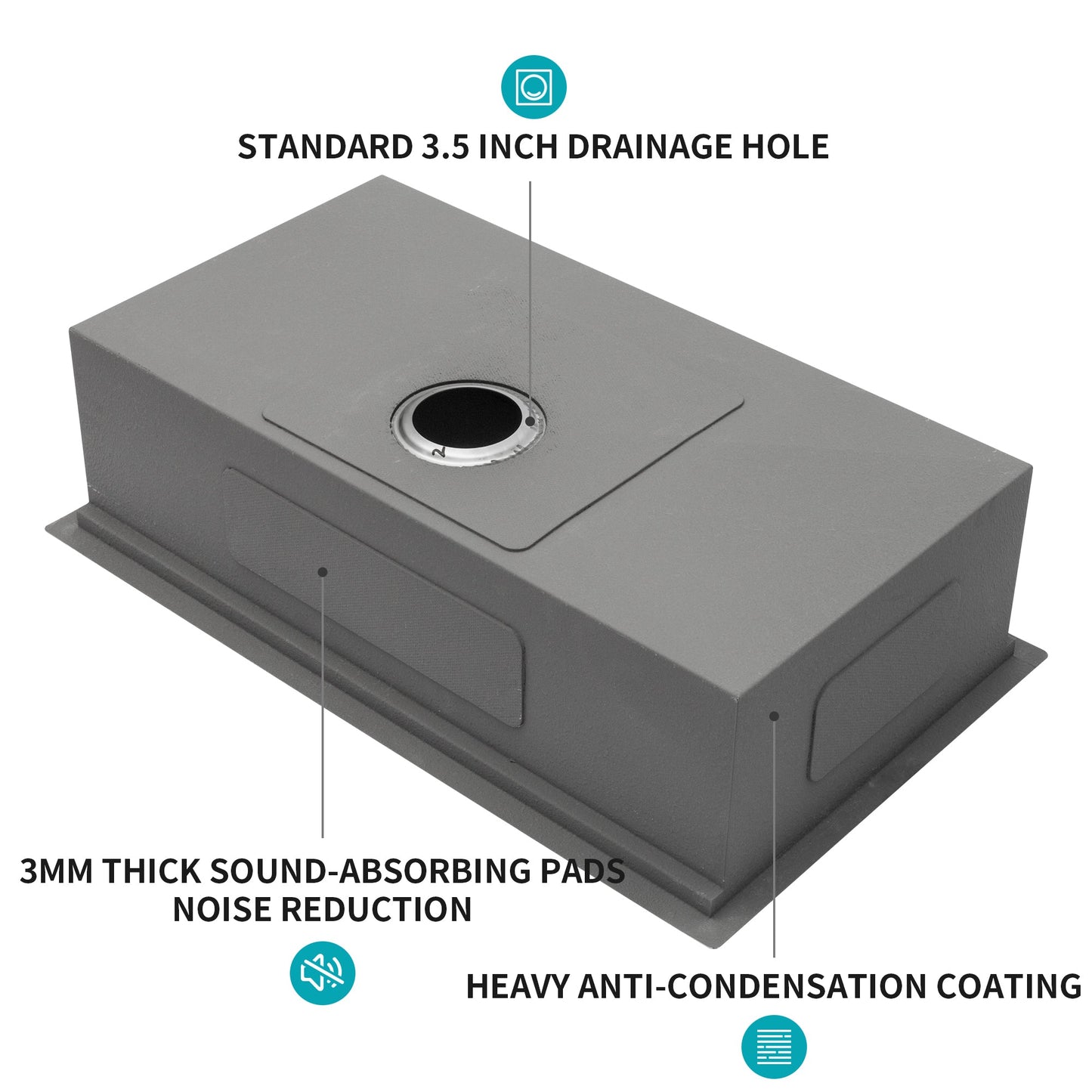 30" Undermount Kitchen Sink - 16 Gauge Stainless Steel