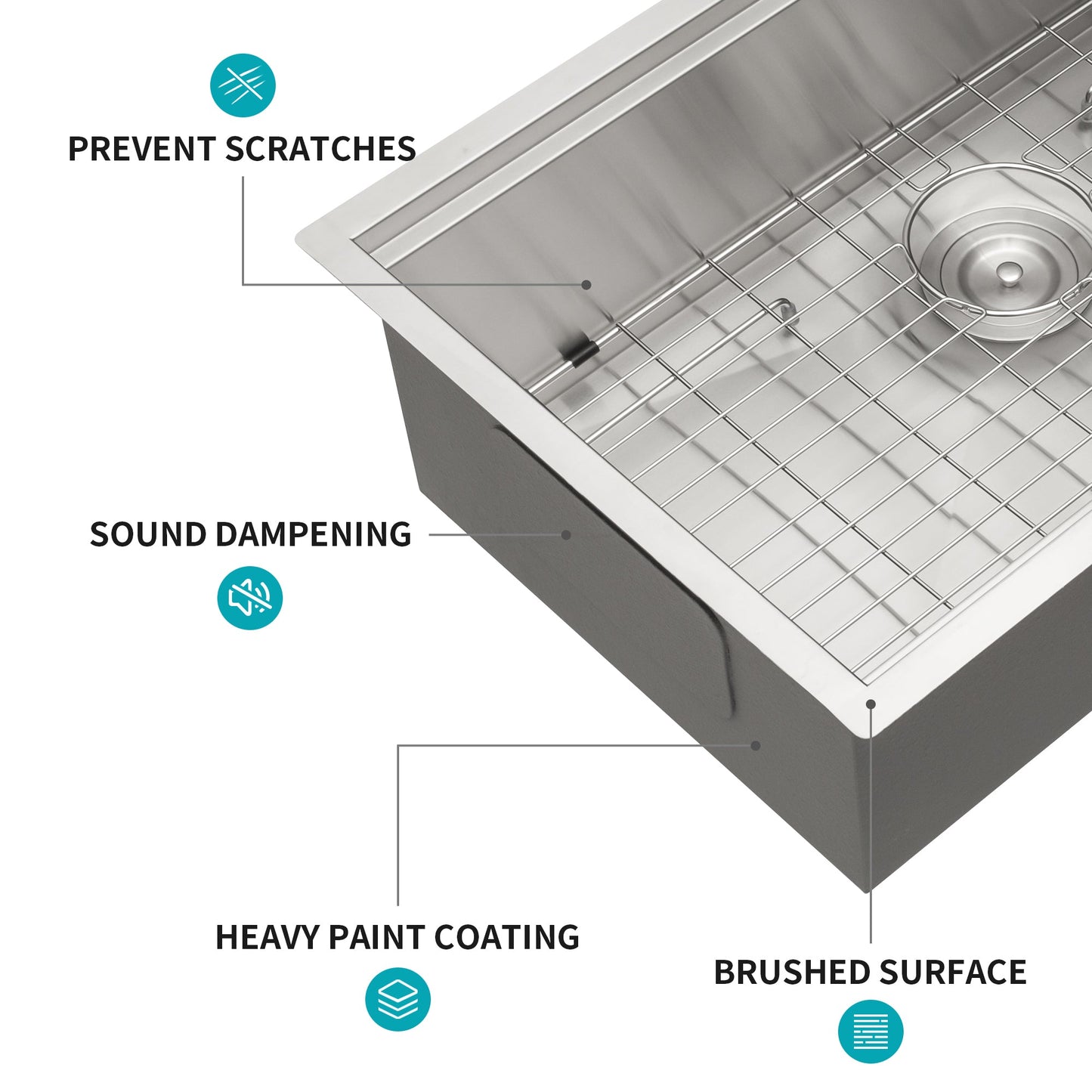 30" Undermount Kitchen Sink - 16 Gauge Stainless Steel