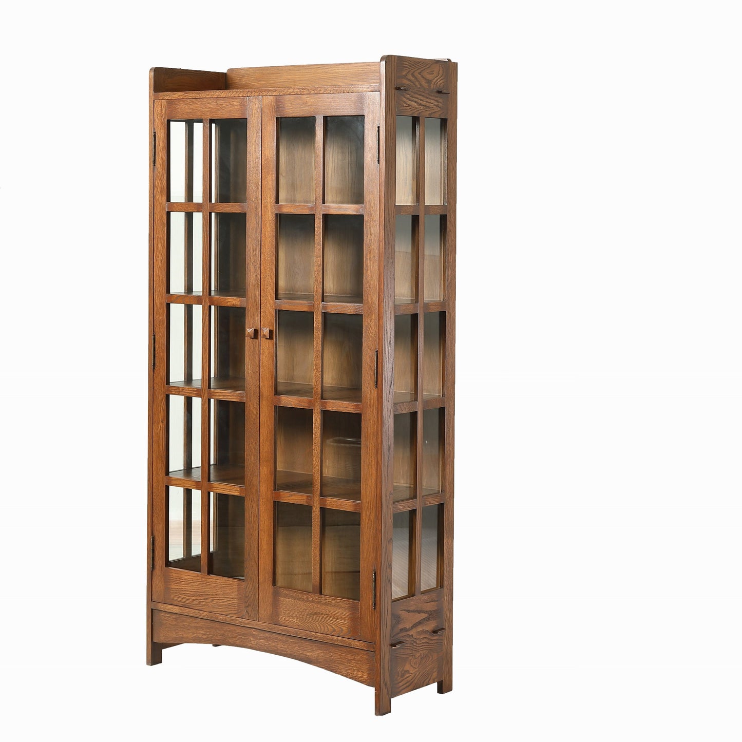Mission Oak Display China Cabinet / Bookcase - Walnut - 39"W