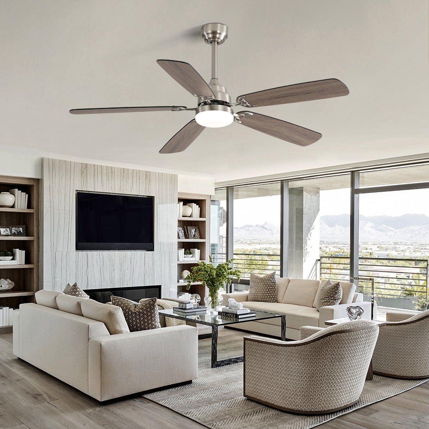Modern 52 Inch Led Ceiling Fan With Remote Control