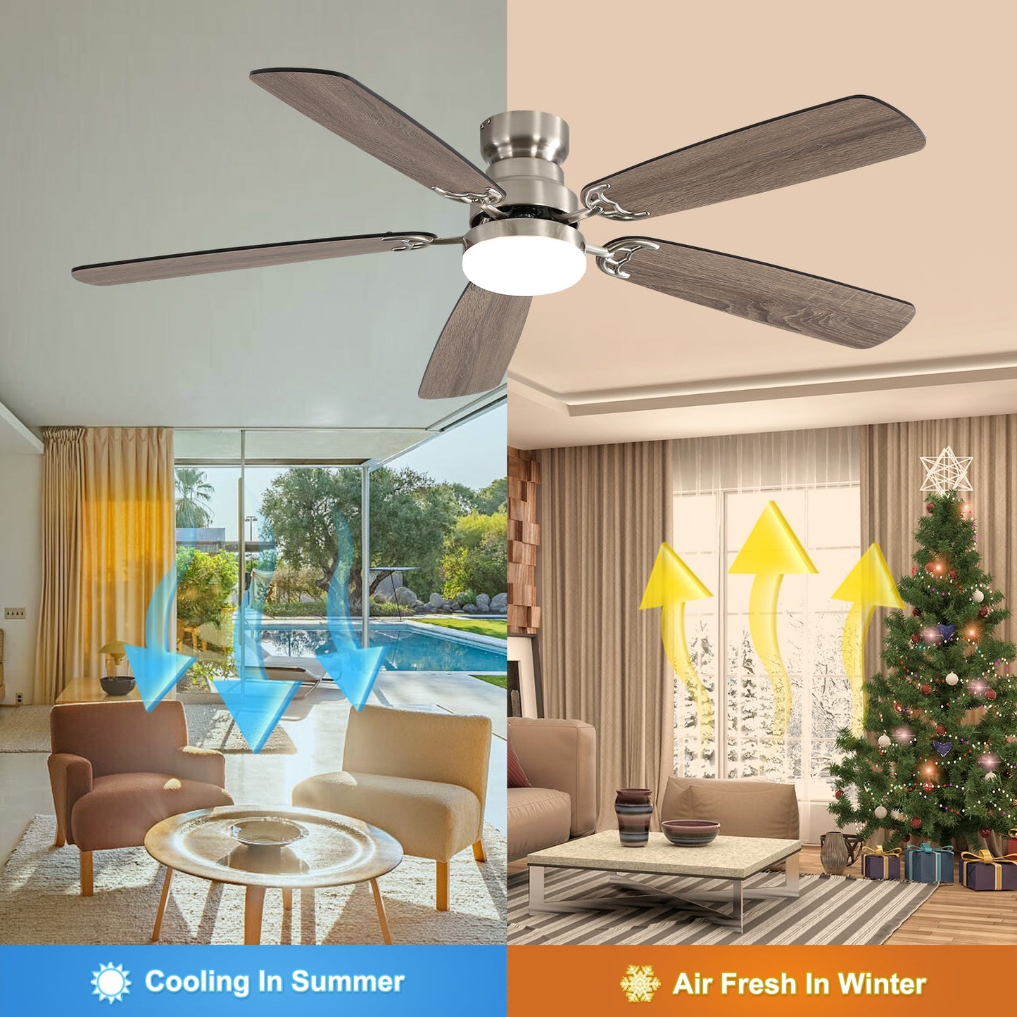 Modern 52 Inch Led Ceiling Fan With Remote Control