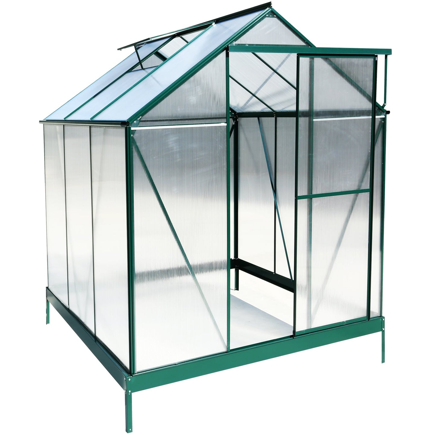 6.3'*6.2'*7' Polycarbonate Greenhouse, Heavy Duty Outdoor Aluminum Walk-in