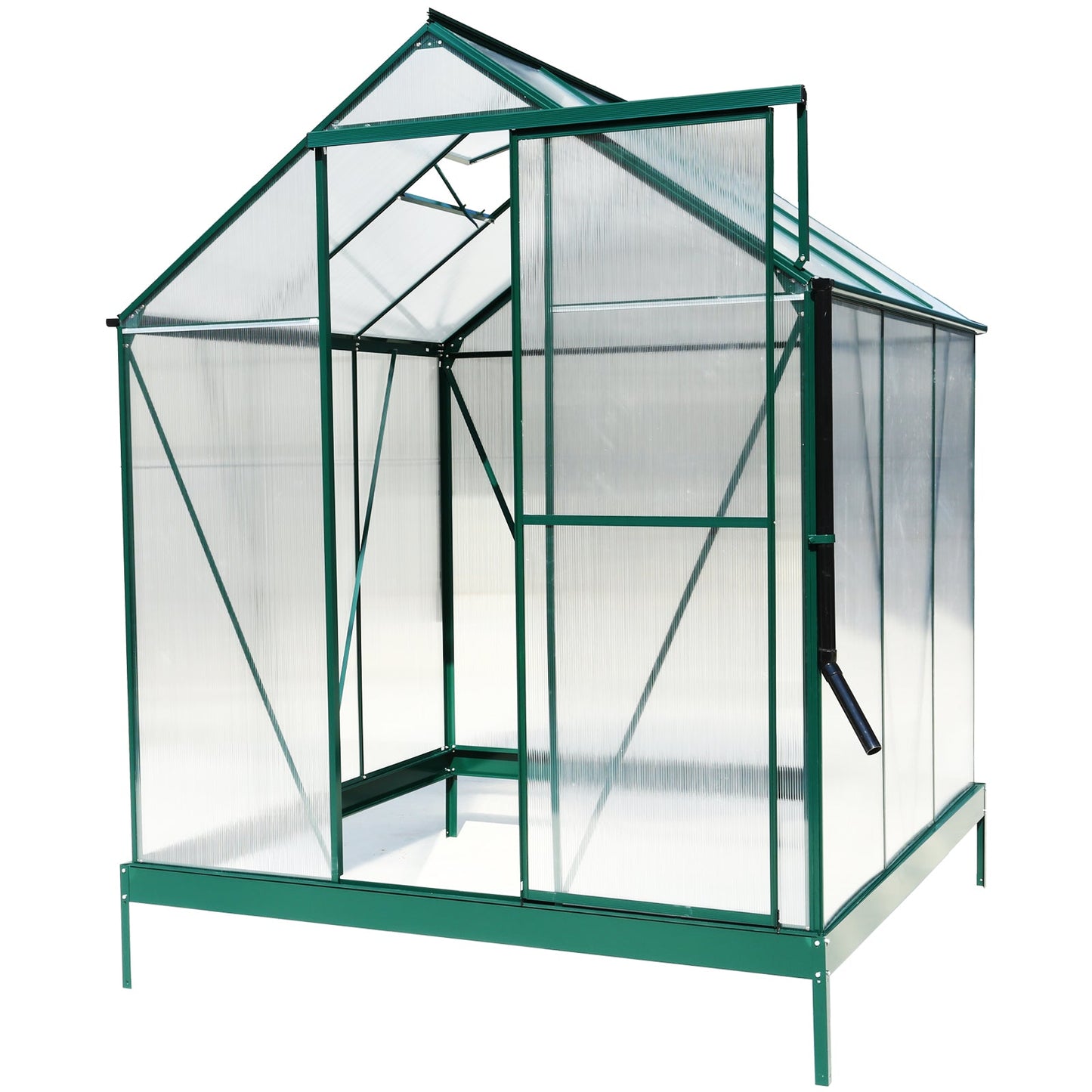 6.3'*6.2'*7' Polycarbonate Greenhouse, Heavy Duty Outdoor Aluminum Walk-in