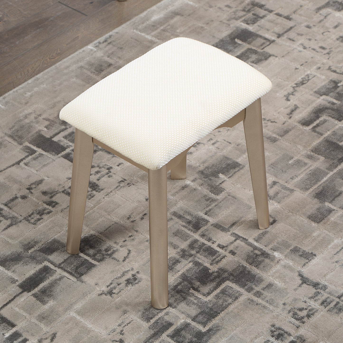 Maly Contemporary Wood Vanity and Stool Set
