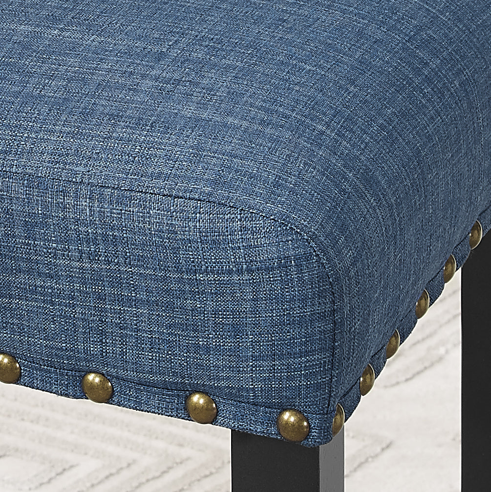 Biony Fabric Dining Chairs with Nailhead Trim, Set of 2