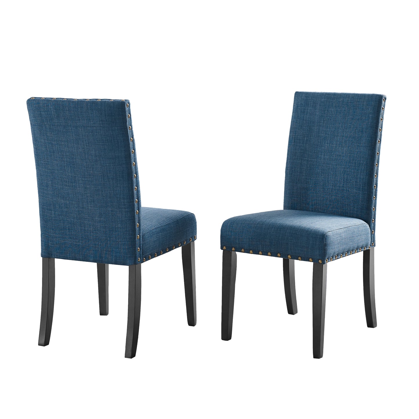 Biony Fabric Dining Chairs with Nailhead Trim, Set of 2