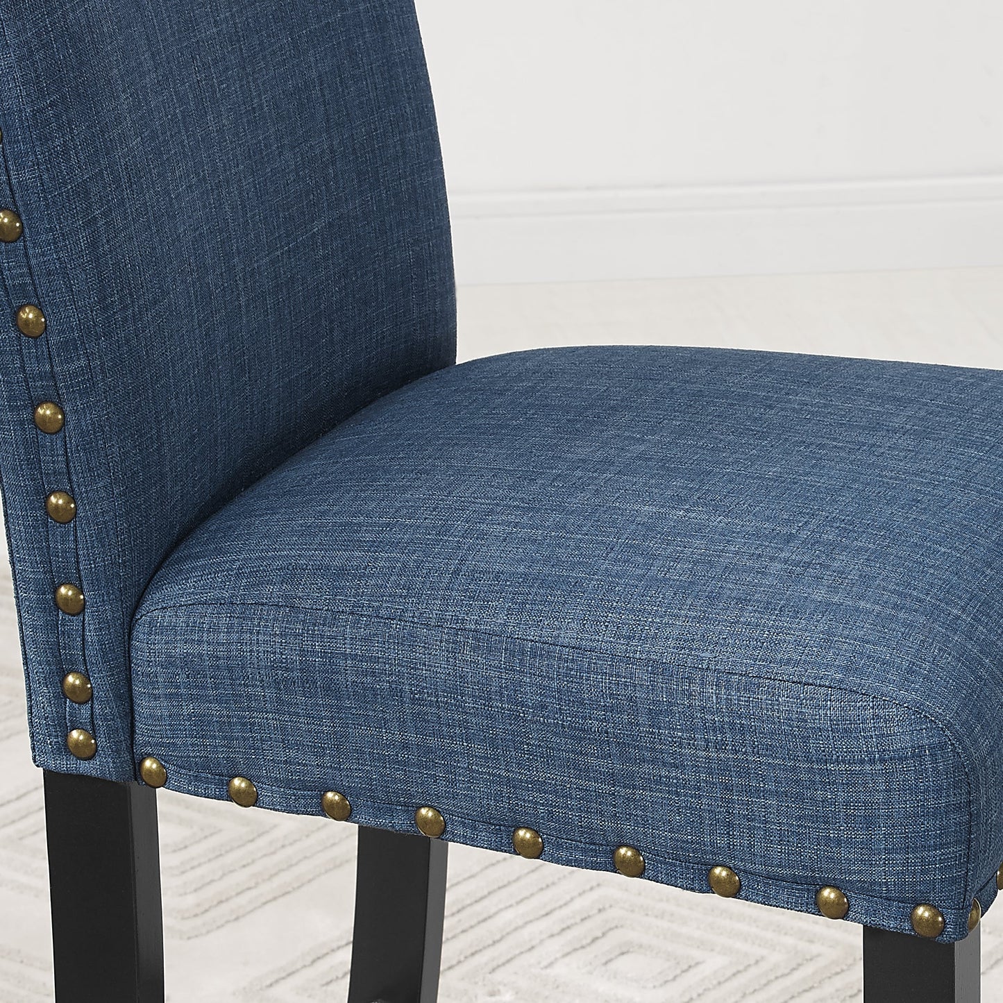 Biony Fabric Dining Chairs with Nailhead Trim, Set of 2