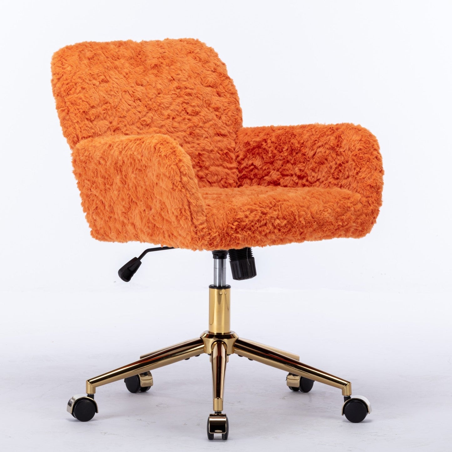 A&A Furniture Office Chair - Adjustable Vanity Chair in Orange