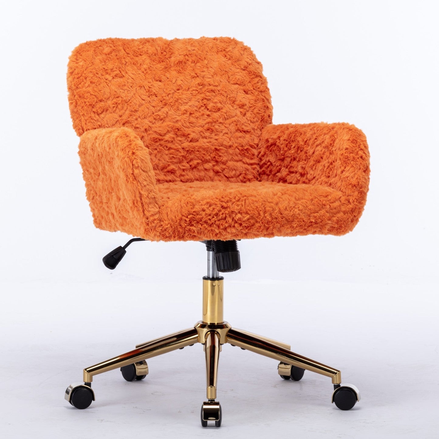A&A Furniture Office Chair - Adjustable Vanity Chair in Orange