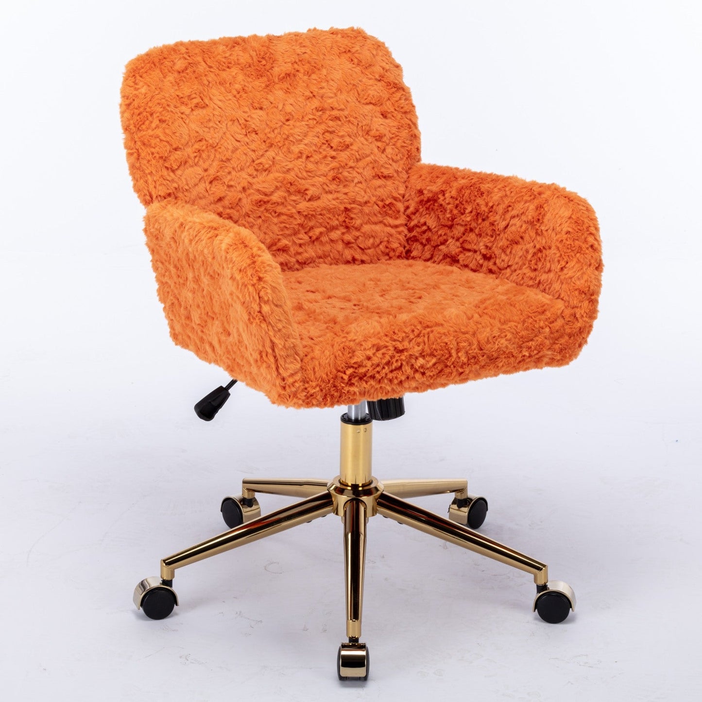 A&A Furniture Office Chair - Adjustable Vanity Chair in Orange