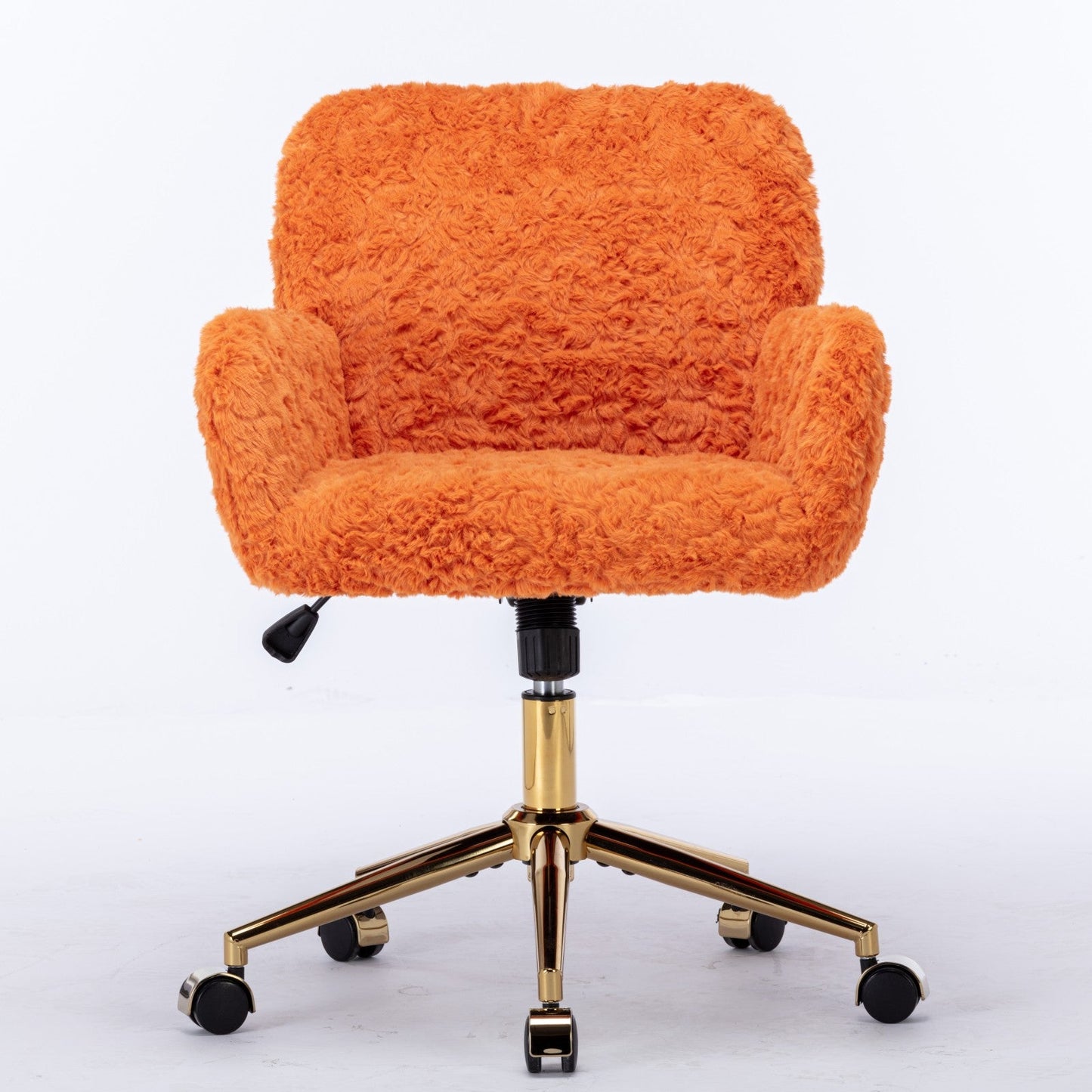 A&A Furniture Office Chair - Adjustable Vanity Chair in Orange