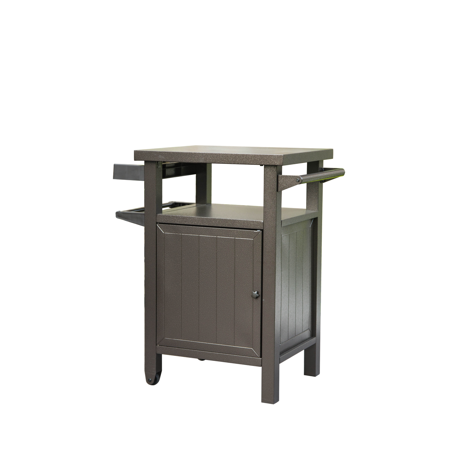 Metal Grill Cart with Storage and Wheels