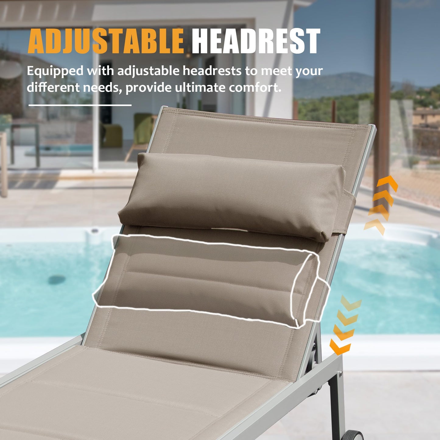 Outdoor Patio Chaise Lounge Set of 3